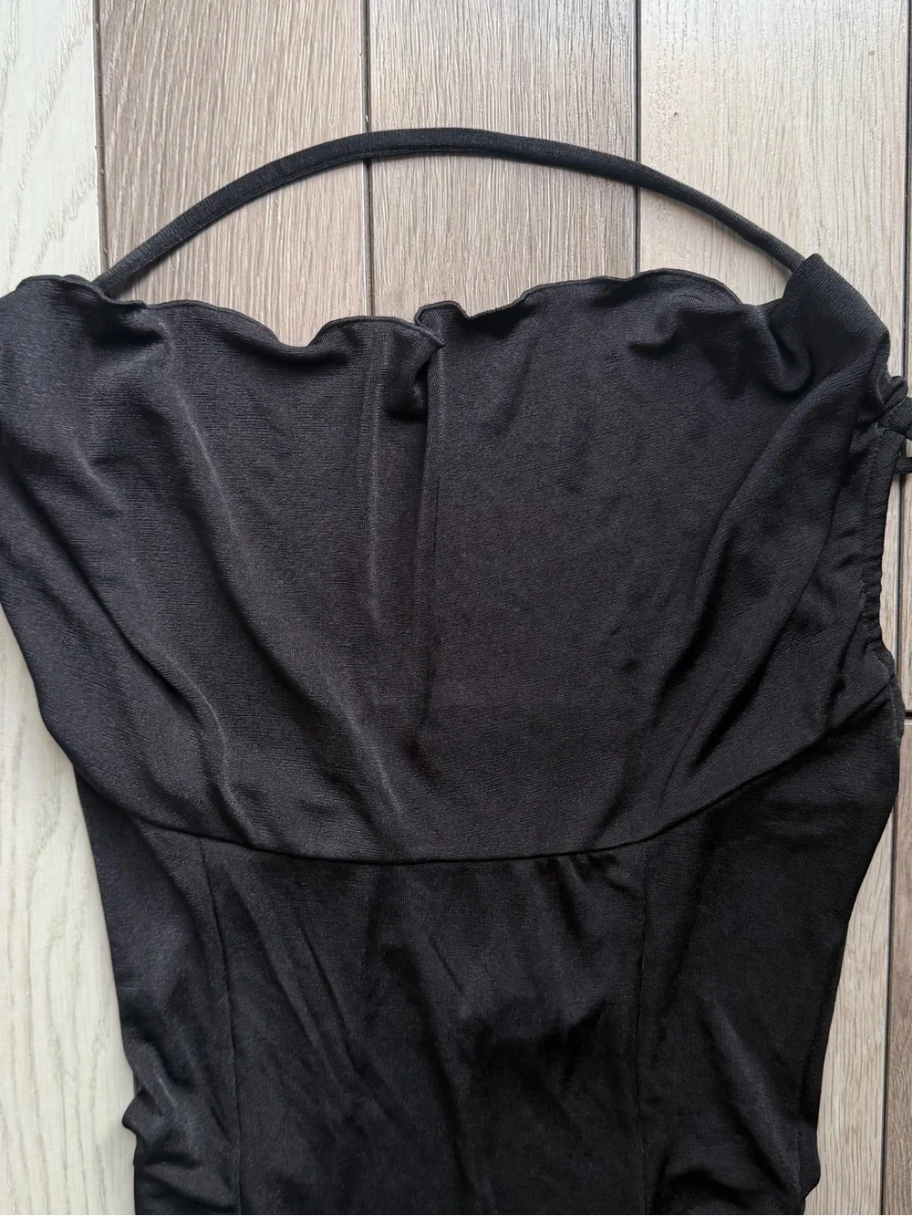 Free People Black Strapless Halter Bodysuit L